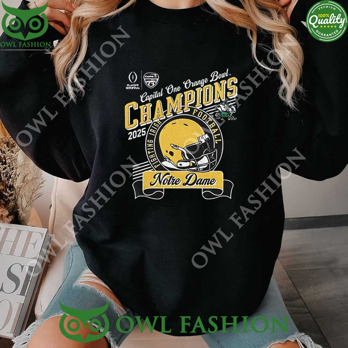 Notre Dame Fighting Irish 2025 Capital One Orange - Adult & Kids T-Shirts, Sweatshirts & Hoodies apparel design preview 1