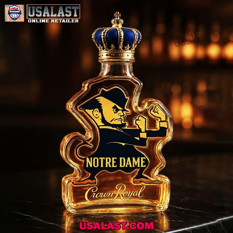 Notre Dame Fighting Irish Crown Royal Whisky Bottle - Adult & Kids T-Shirts, Sweatshirts & Hoodies apparel design preview 1