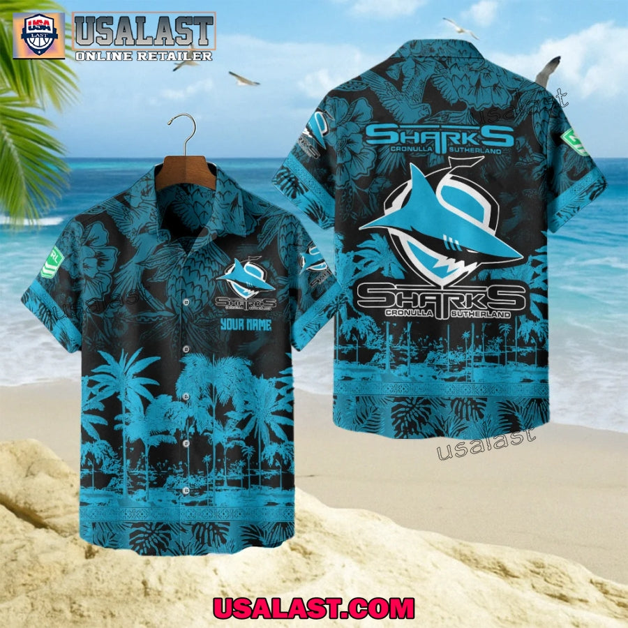 NRL Cronulla-Sutherland Sharks Tropical Summer - Adult & Kids T-Shirts, Sweatshirts & Hoodies apparel design preview 1