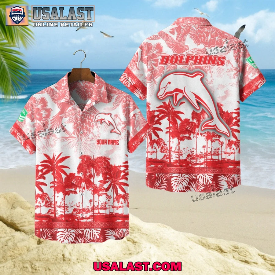 NRL Dolphins Tropical Summer Hawaiian - Adult & Kids T-Shirts, Sweatshirts & Hoodies apparel design preview 1
