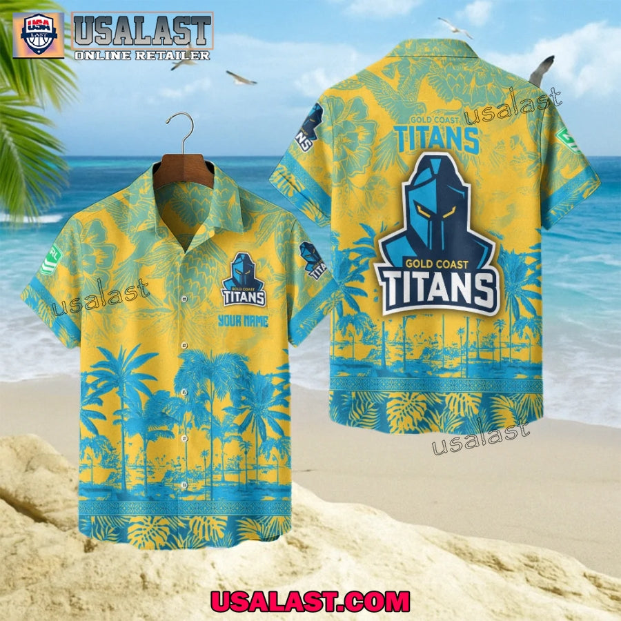 NRL Gold Coast Titans Tropical Summer Hawaiian - Adult & Kids T-Shirts, Sweatshirts & Hoodies apparel design preview 1