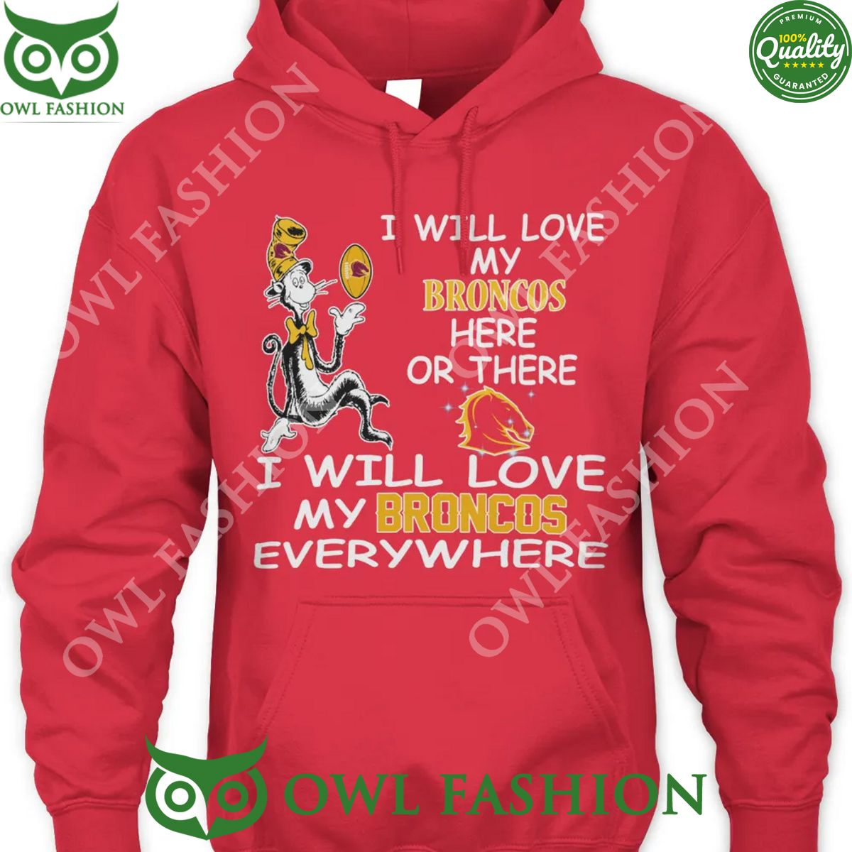 NRL I will love my Broncos here or there everywhere - Adult & Kids T-Shirts, Sweatshirts & Hoodies apparel design preview 1
