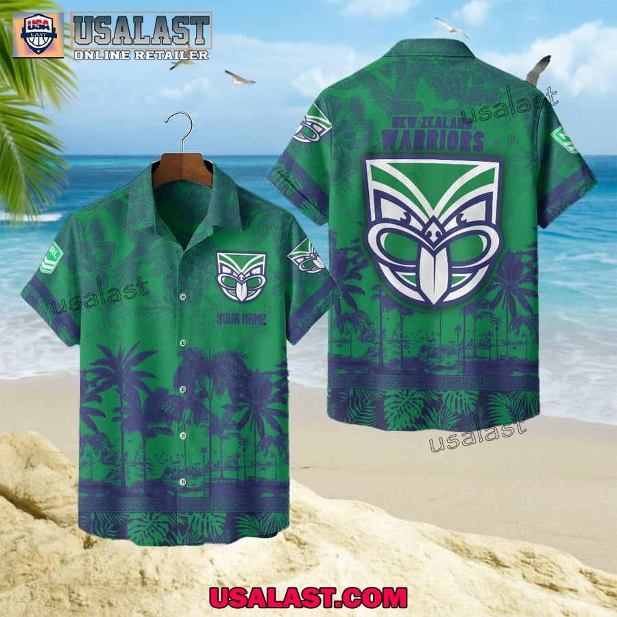 NRL New Zealand Warriors Tropical Summer Hawaiian - Adult & Kids T-Shirts, Sweatshirts & Hoodies apparel design preview 1
