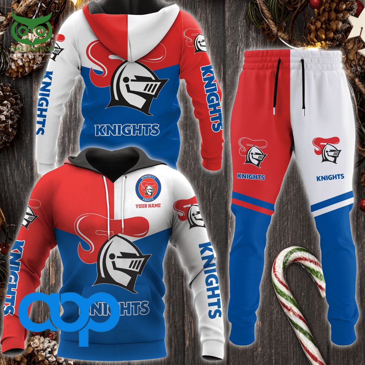 NRL Newcastle Knights Football Team Personalized 3D - Adult & Kids T-Shirts, Sweatshirts & Hoodies apparel design preview 1