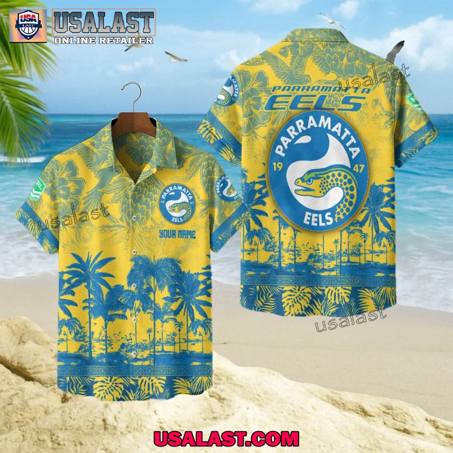 NRL Parramatta Eels Tropical Summer Hawaiian - Adult & Kids T-Shirts, Sweatshirts & Hoodies apparel design preview 1