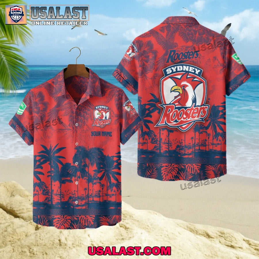 NRL Sydney Roosters Tropical Summer Hawaiian - Adult & Kids T-Shirts, Sweatshirts & Hoodies apparel design preview 1