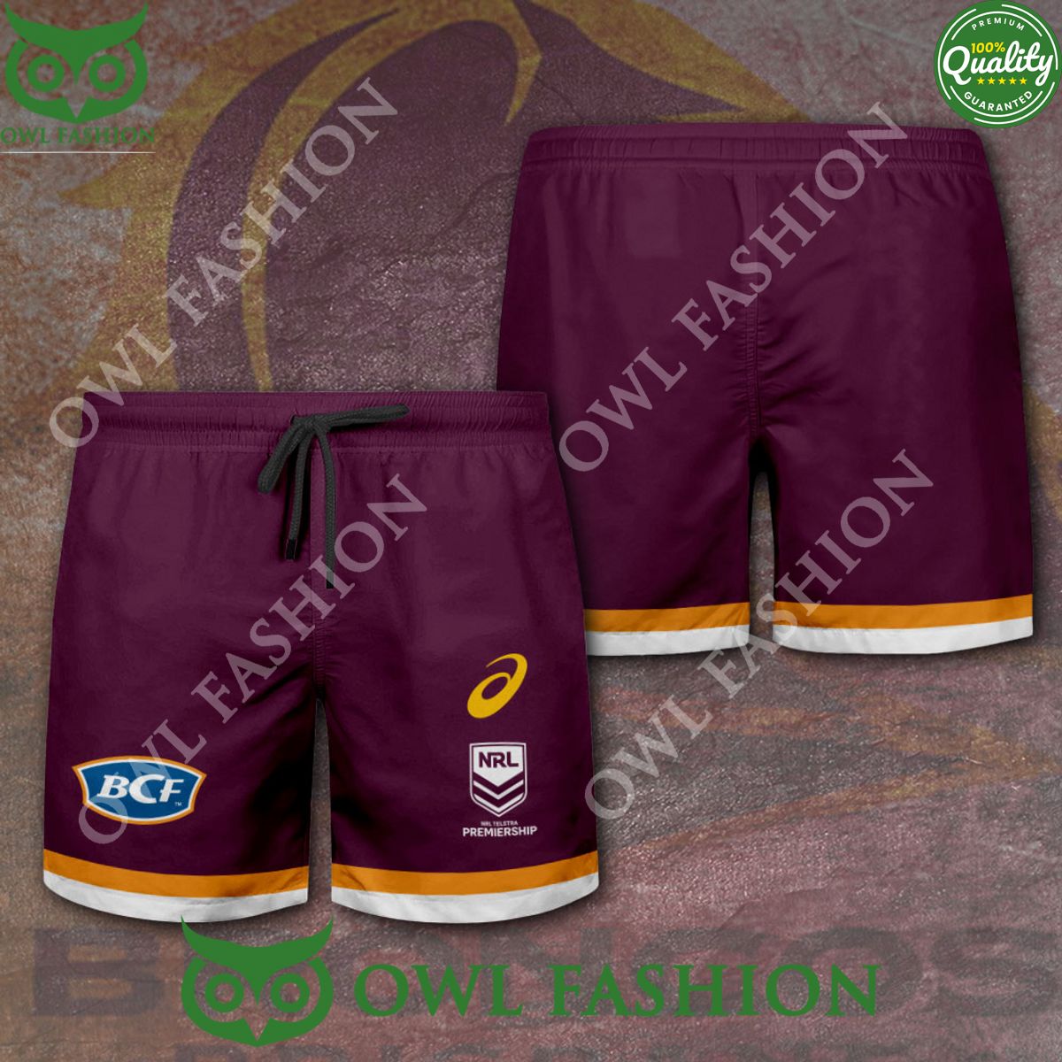 NRL Telstra Premiership Brisbane Broncos Rugby 3D - Adult & Kids T-Shirts, Sweatshirts & Hoodies apparel design preview 1