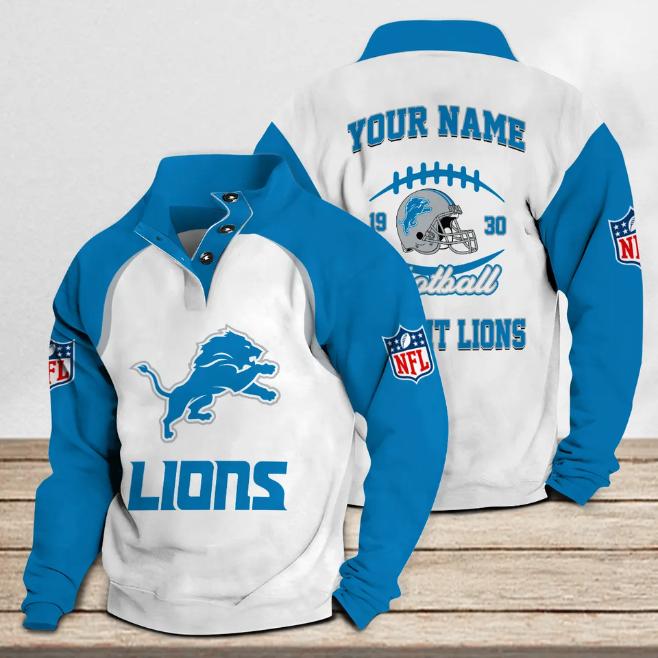 Detroit Lions Casual Custom Stand Collar - Adult & Kids T-Shirts, Sweatshirts & Hoodies apparel design preview 1