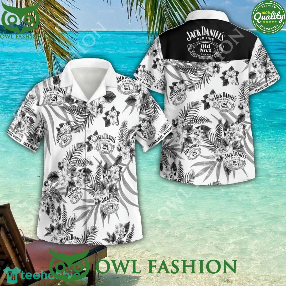 Jack Daniel Is Summer 3D Aloha Beach Hawaiian - Adult & Kids T-Shirts, Sweatshirts & Hoodies apparel design preview 1