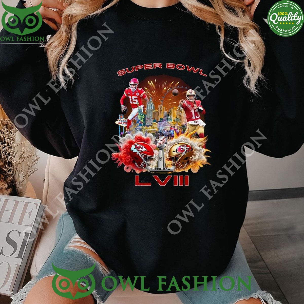 Superbowl On The Road 2024 Vegas Keep Stacking - Adult & Kids T-Shirts, Sweatshirts & Hoodies apparel design preview 1