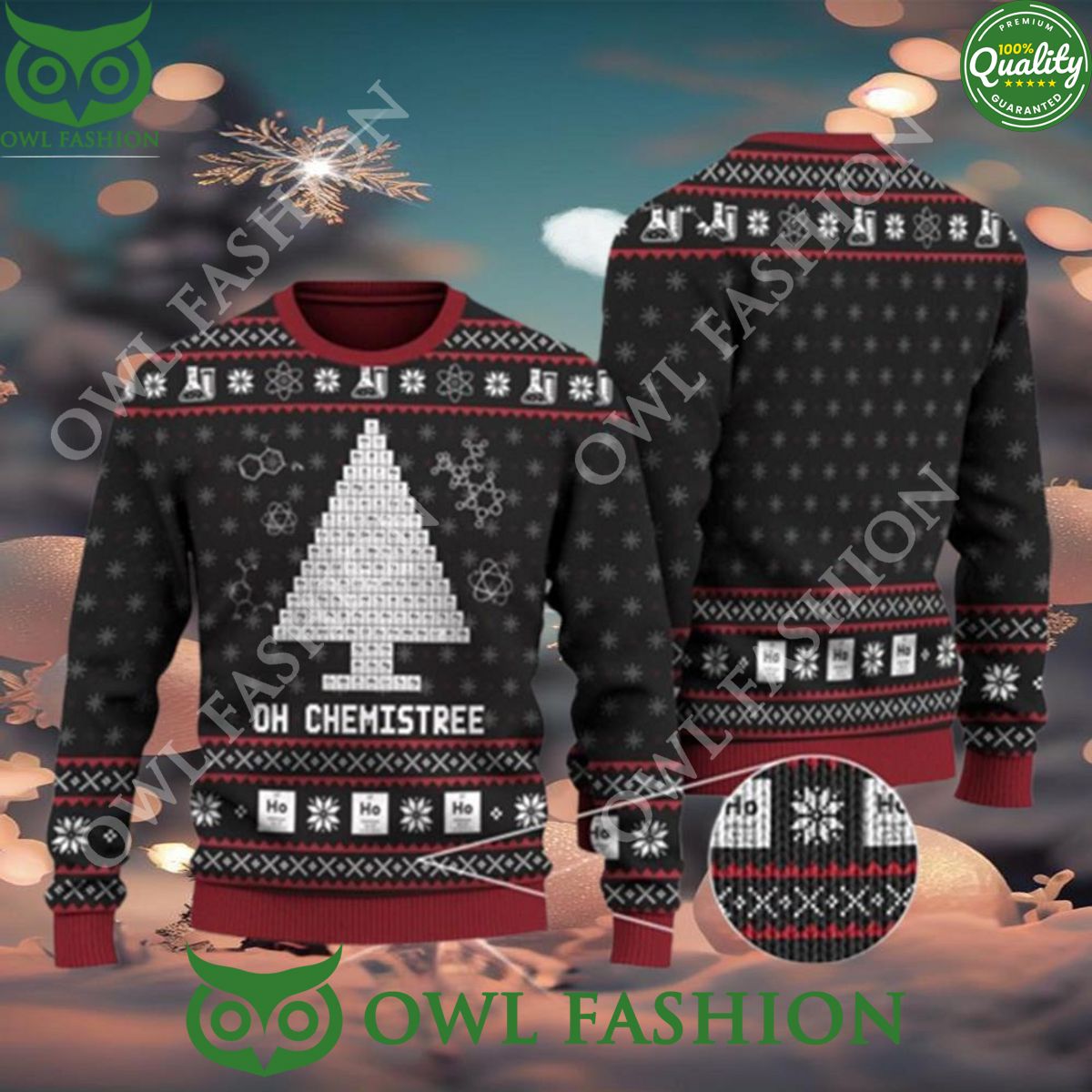 Oh Chemistree Knit Ugly Christmas Sweater Jumper - Adult & Kids T-Shirts, Sweatshirts & Hoodies apparel design preview 1