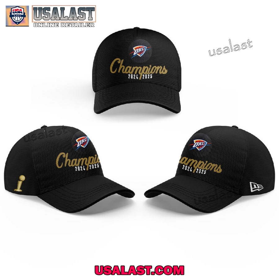Oklahoma City Thunder 2024-2025 NBA Champions Black - Adult & Kids T-Shirts, Sweatshirts & Hoodies apparel design preview 1