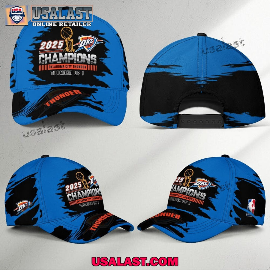 Oklahoma City Thunder 2025 NBA Champions Cap Style 03 - Adult & Kids T-Shirts, Sweatshirts & Hoodies apparel design preview 1