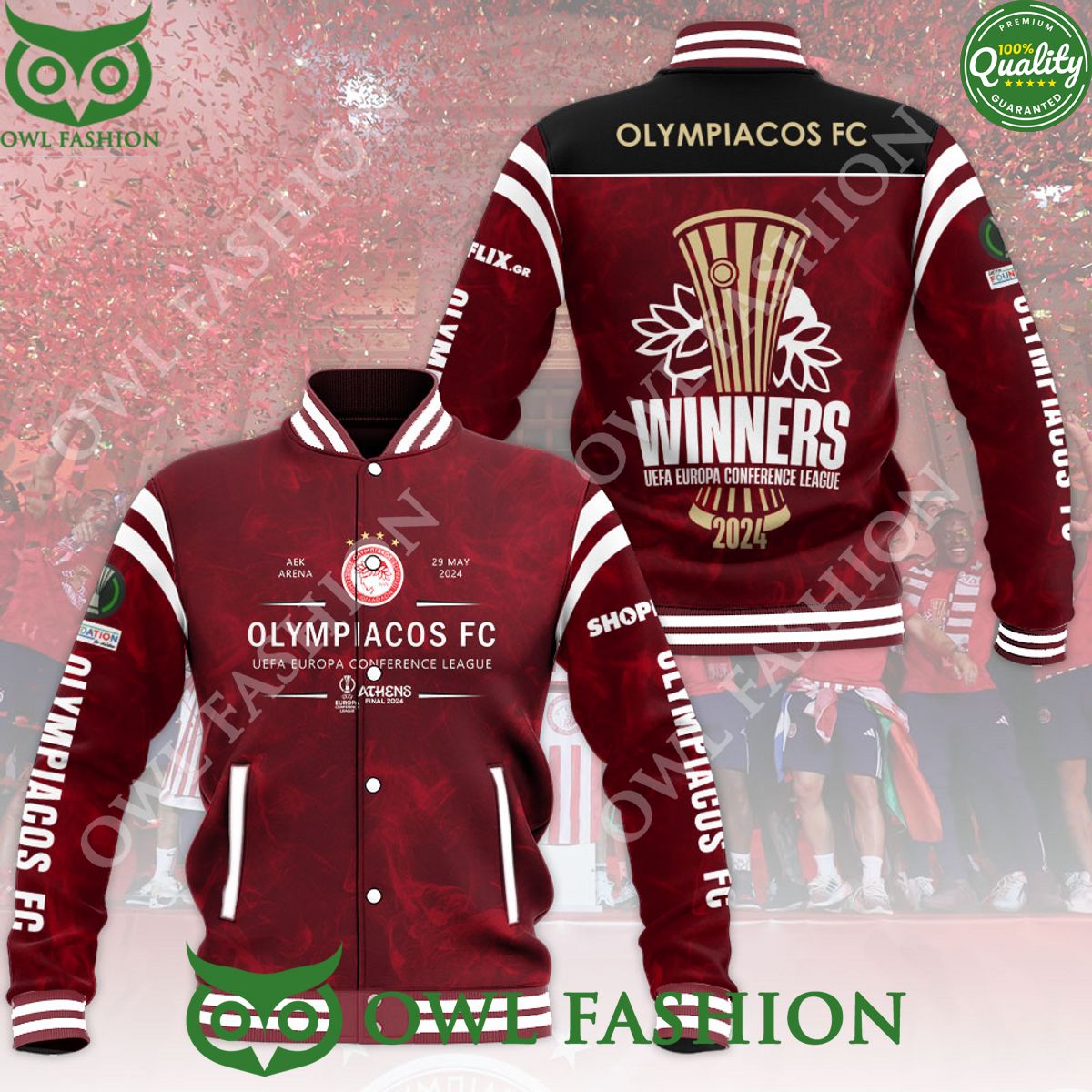 Olympiacos F.C. Europa UEFA League Champion Baseball - Adult & Kids T-Shirts, Sweatshirts & Hoodies apparel design preview 1