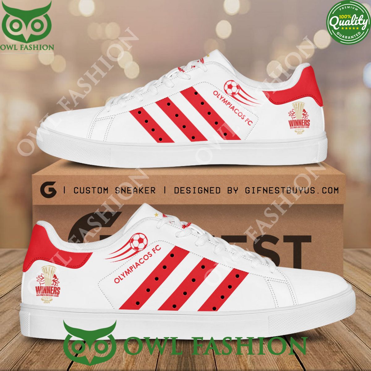 Olympiacos F.C. Greek Football Champion Stan Smith - Adult & Kids T-Shirts, Sweatshirts & Hoodies apparel design preview 1
