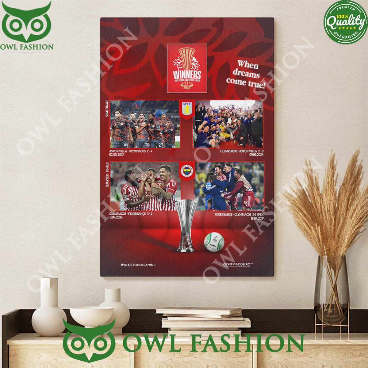 Olympiacos F.C. When Dreams Come True Limited Canvas - Adult & Kids T-Shirts, Sweatshirts & Hoodies apparel design preview 1