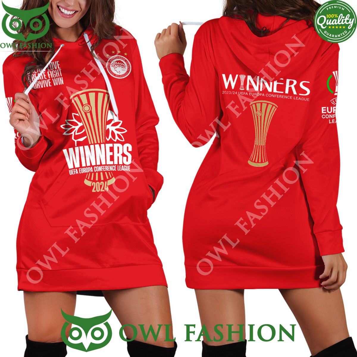 Olympiacos FC UEFA Europa Conference League Dress For - Adult & Kids T-Shirts, Sweatshirts & Hoodies apparel design preview 1