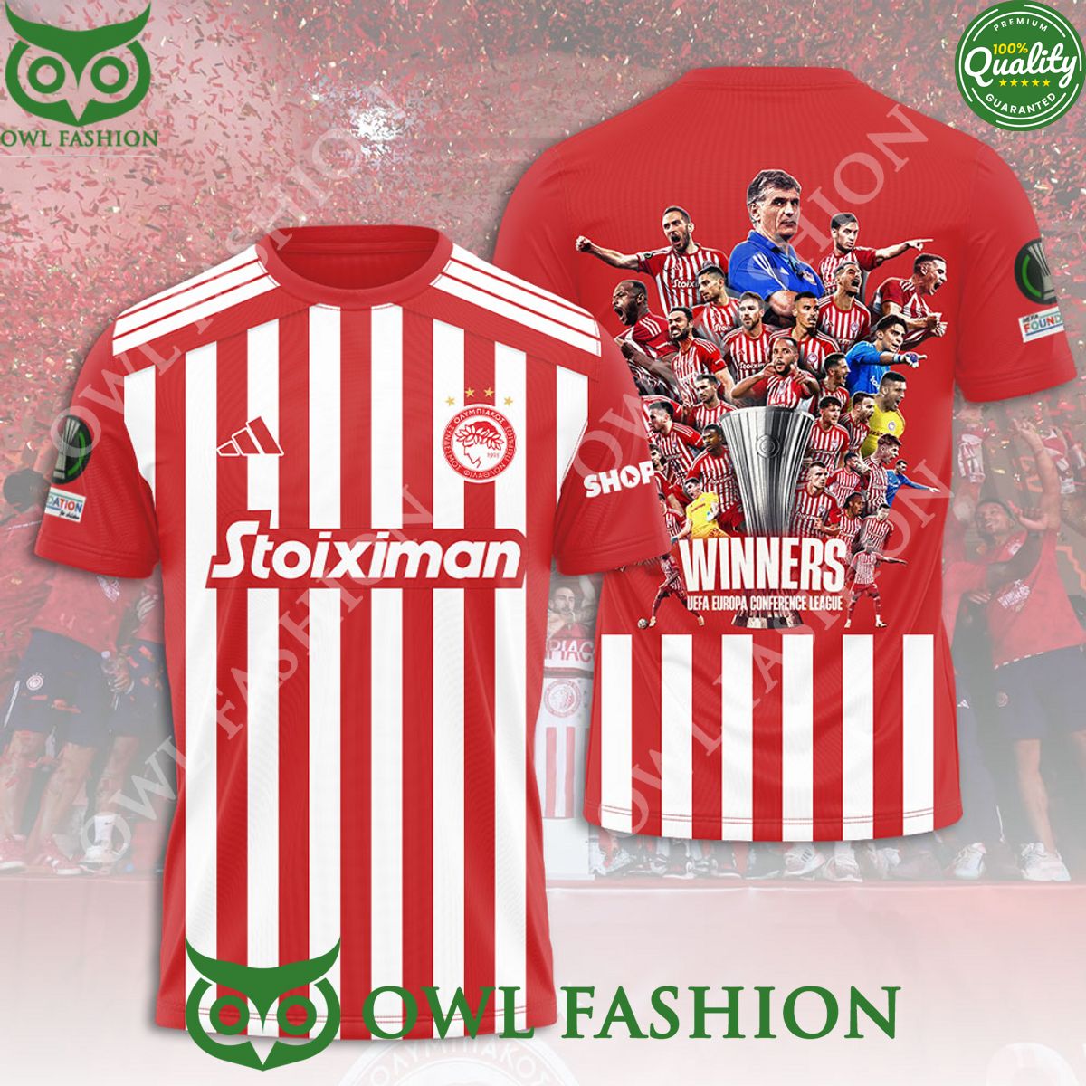 Olympiakos F.C. Football Champion UEFA Limited 3D - Adult & Kids T-Shirts, Sweatshirts & Hoodies apparel design preview 1