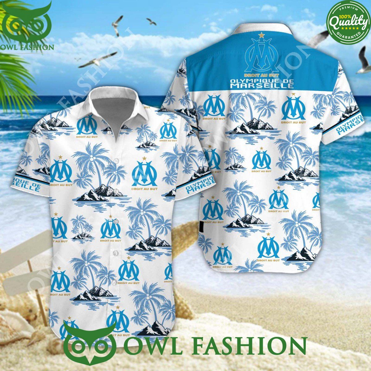 Olympique de Marseille Ligue 1 Coconut Island - Adult & Kids T-Shirts, Sweatshirts & Hoodies apparel design preview 1