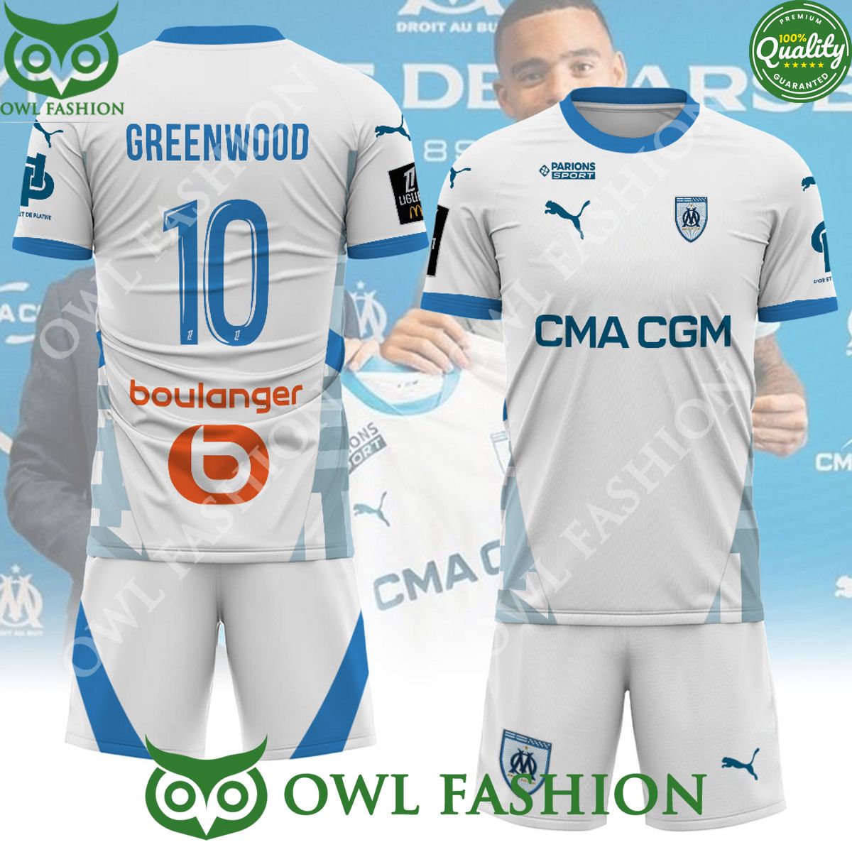 Olympique de Marseille x Greenwood Soccer Shorts - Adult & Kids T-Shirts, Sweatshirts & Hoodies apparel design preview 1