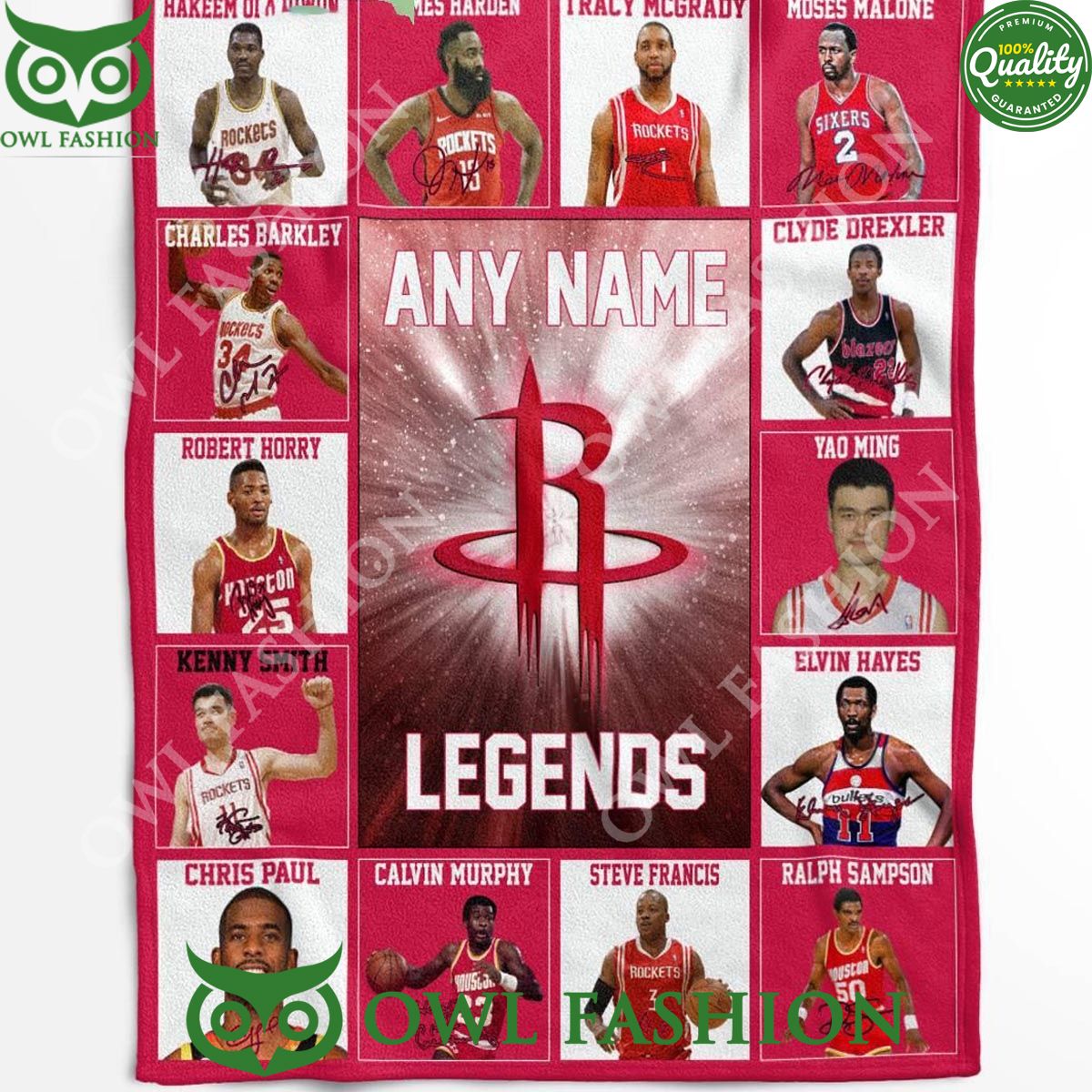 Houston Rockets Legends 2024 Team Customized Limited - Adult & Kids T-Shirts, Sweatshirts & Hoodies apparel design preview 1