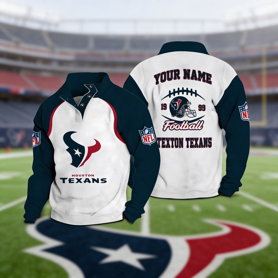 Houston Texans Casual Stand Collar Premium New - Adult & Kids T-Shirts, Sweatshirts & Hoodies apparel design preview 1