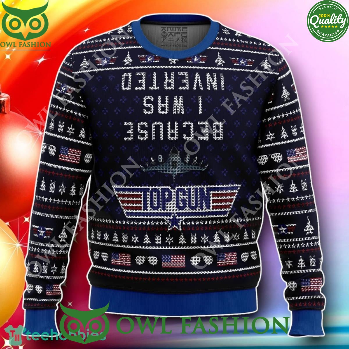 Inverted Top Gun Christmas New Design 2024 Ugly - Adult & Kids T-Shirts, Sweatshirts & Hoodies apparel design preview 1