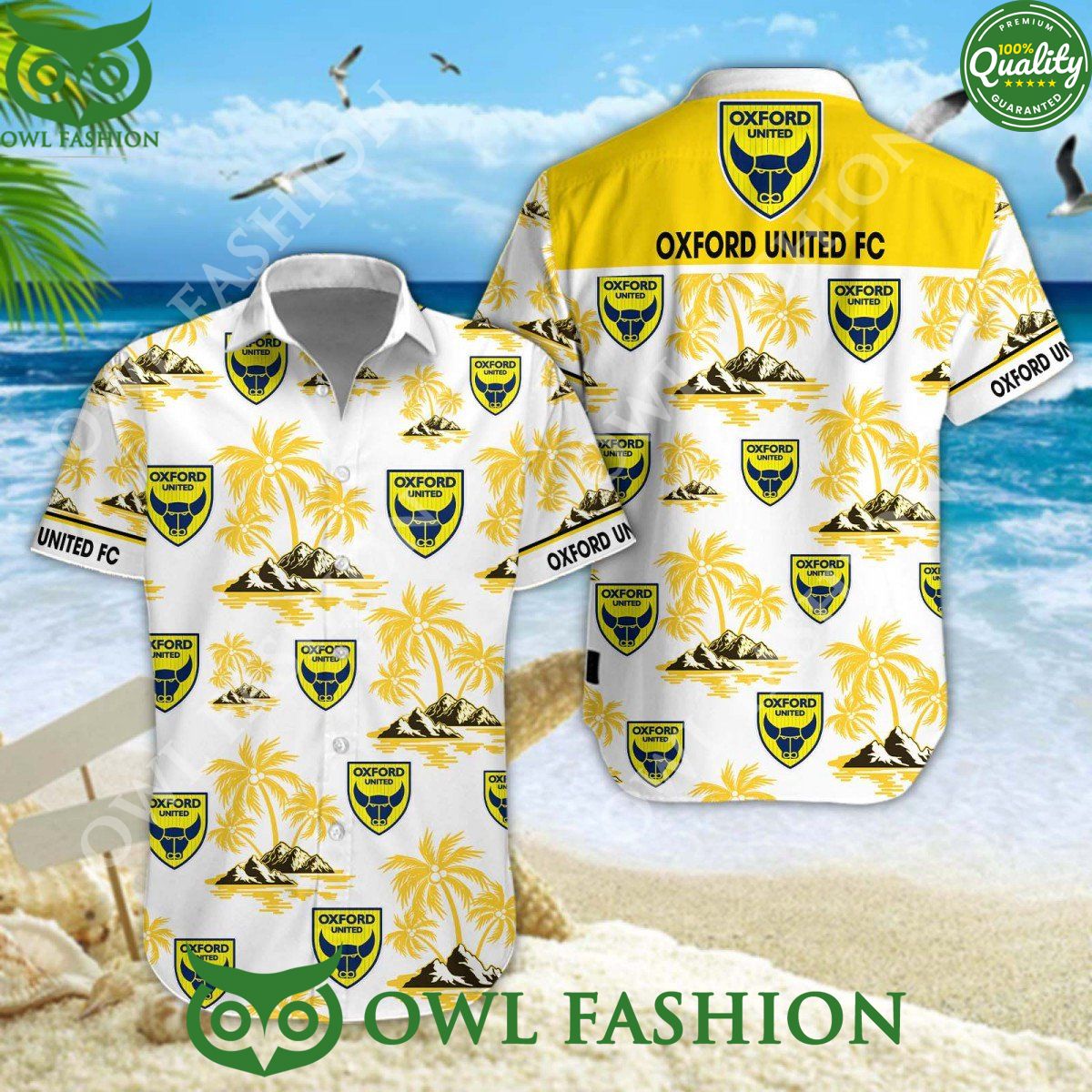 Oxford United League Two EFL Hawaiian shorts - Adult & Kids T-Shirts, Sweatshirts & Hoodies apparel design preview 1