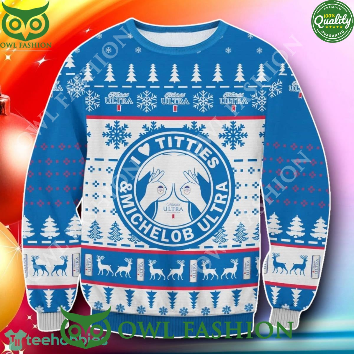 I Love Titties And Michelob Ultra 2024 Christmas 3D - Adult & Kids T-Shirts, Sweatshirts & Hoodies apparel design preview 1