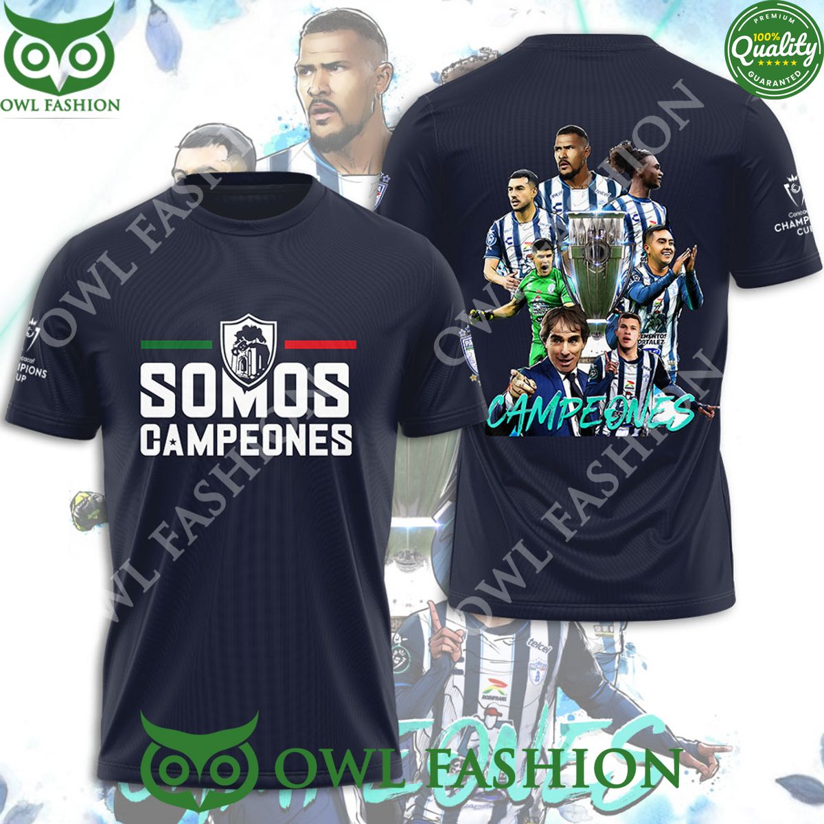 Pachuca FC Somos Campeones Limited 3D - Adult & Kids T-Shirts, Sweatshirts & Hoodies apparel design preview 1