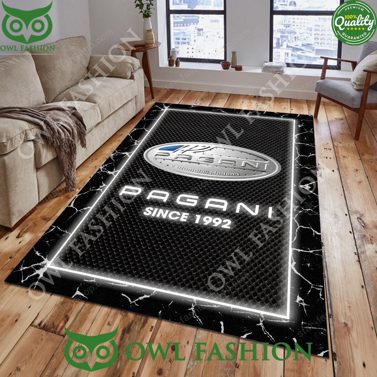 Pagani Car Brand Trending 2024 Lighting Rug Carpet - Adult & Kids T-Shirts, Sweatshirts & Hoodies apparel design preview 1