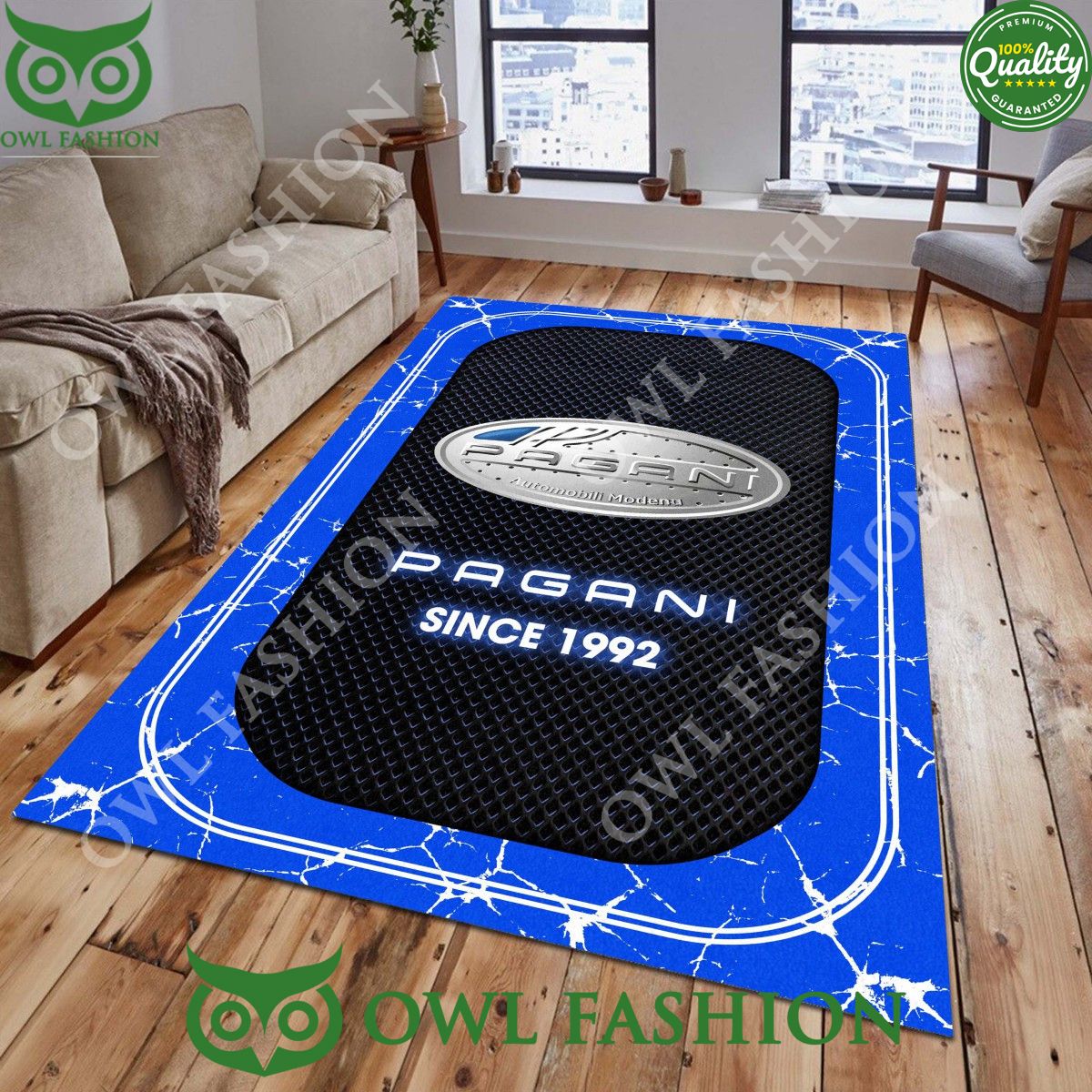 Pagani Italian sport cars 1992 stone marble rug - Adult & Kids T-Shirts, Sweatshirts & Hoodies apparel design preview 1