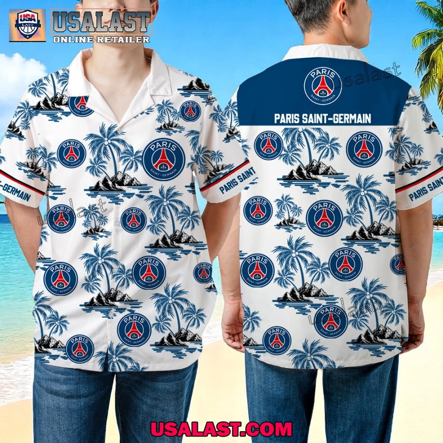 Paris Saint-Germain FC Summer Hawaiian Outfit 2025 - Adult & Kids T-Shirts, Sweatshirts & Hoodies apparel design preview 1