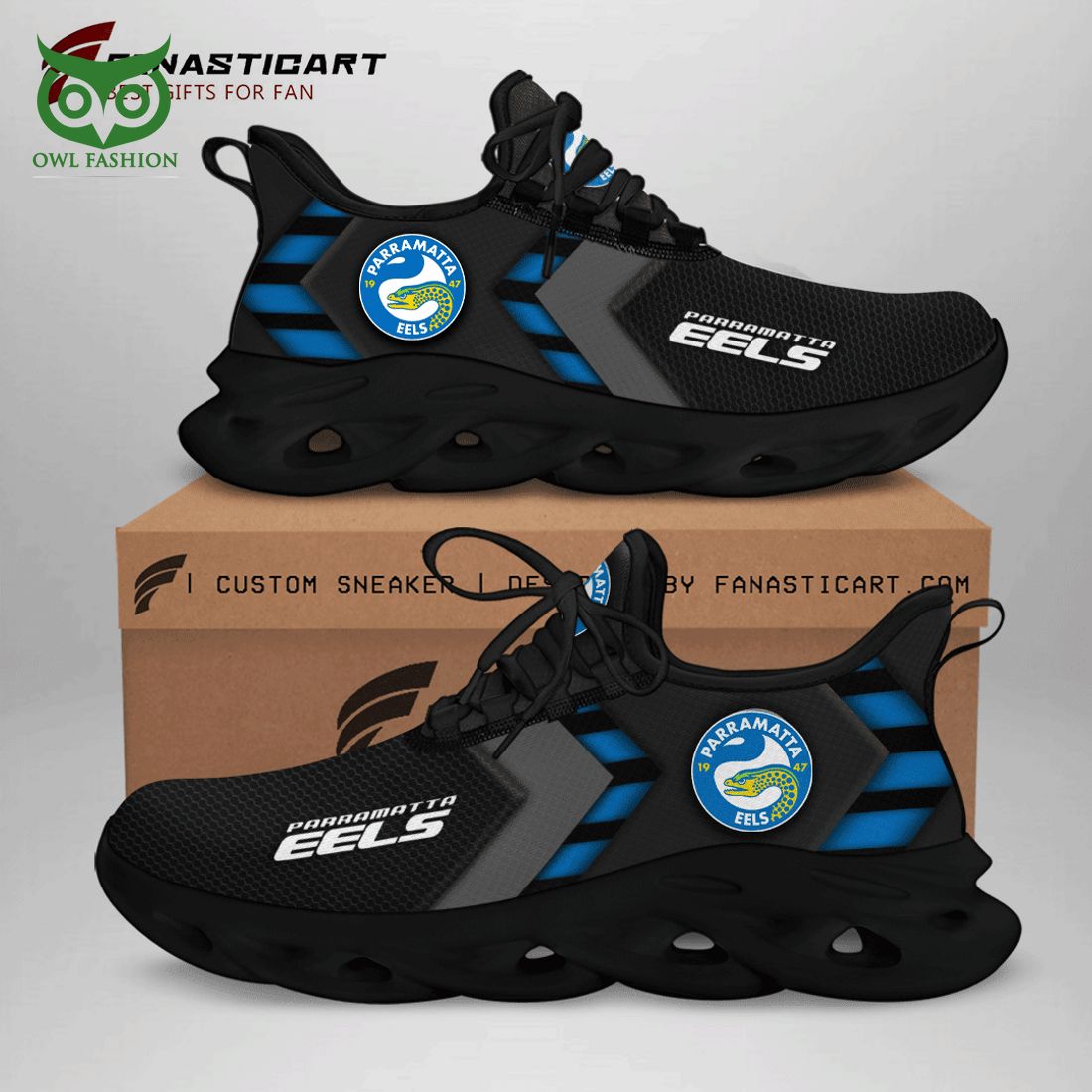 Parramatta Eels NRL Max Soul Shoes - Adult & Kids T-Shirts, Sweatshirts & Hoodies apparel design preview 1