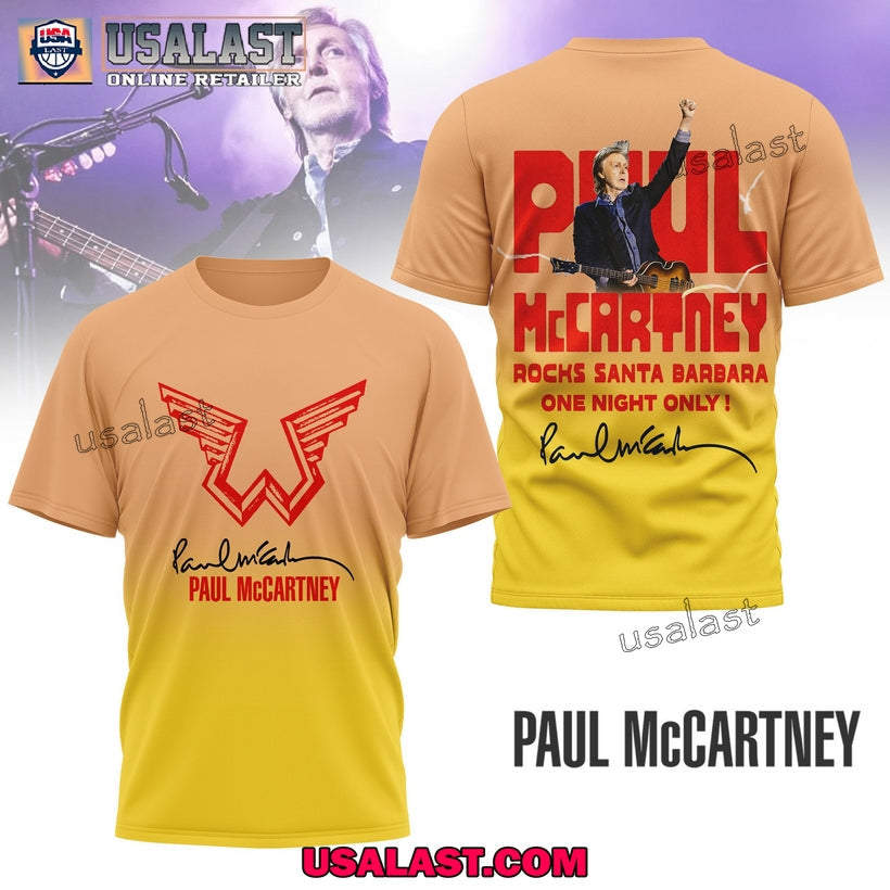 Paul McCartney Rocks Santa Barbara 3D - Adult & Kids T-Shirts, Sweatshirts & Hoodies apparel design preview 1