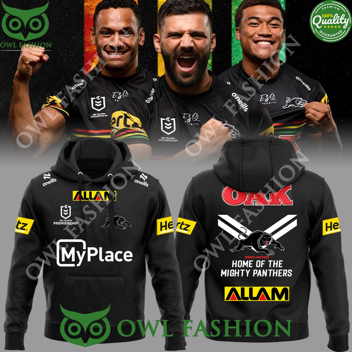 Penrith Panthers Home of the mighty Oak Allan printed - Adult & Kids T-Shirts, Sweatshirts & Hoodies apparel design preview 1
