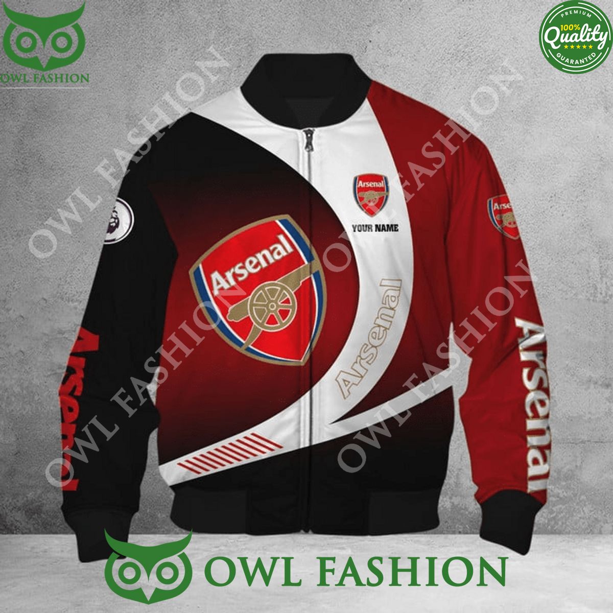 Personalized Arsenal EPL Team Logo Bomber Jacket - Adult & Kids T-Shirts, Sweatshirts & Hoodies apparel design preview 1