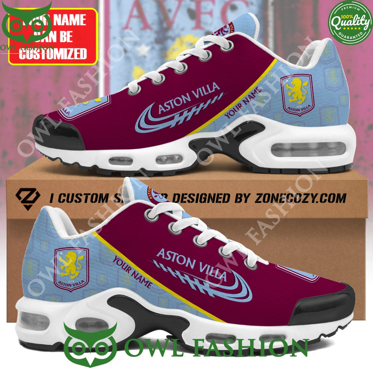 Personalized Aston Villa Football Perfect Air Cushion - Adult & Kids T-Shirts, Sweatshirts & Hoodies apparel design preview 1