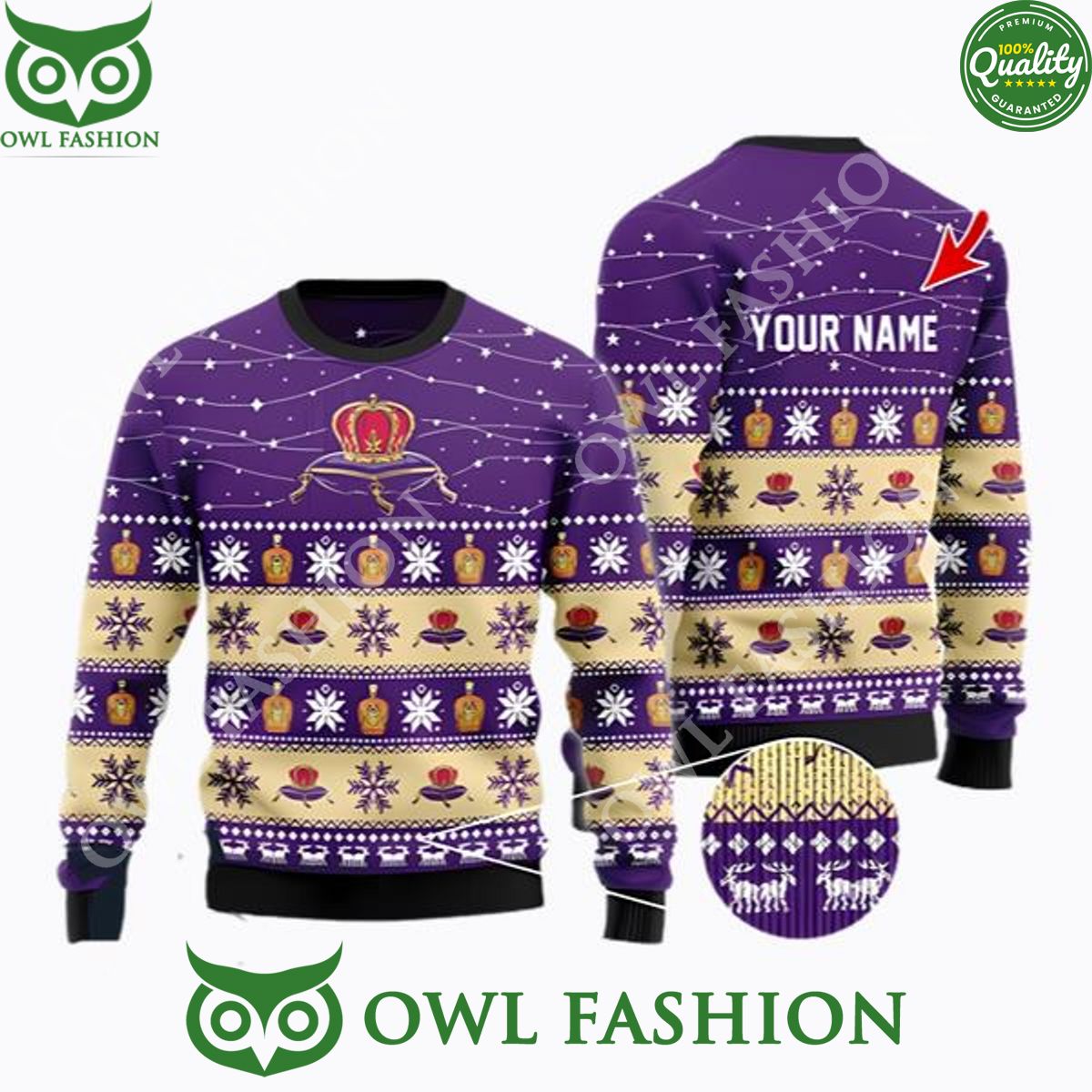 Personalized Christmas Twinkle Lights Crown Royal - Adult & Kids T-Shirts, Sweatshirts & Hoodies apparel design preview 1