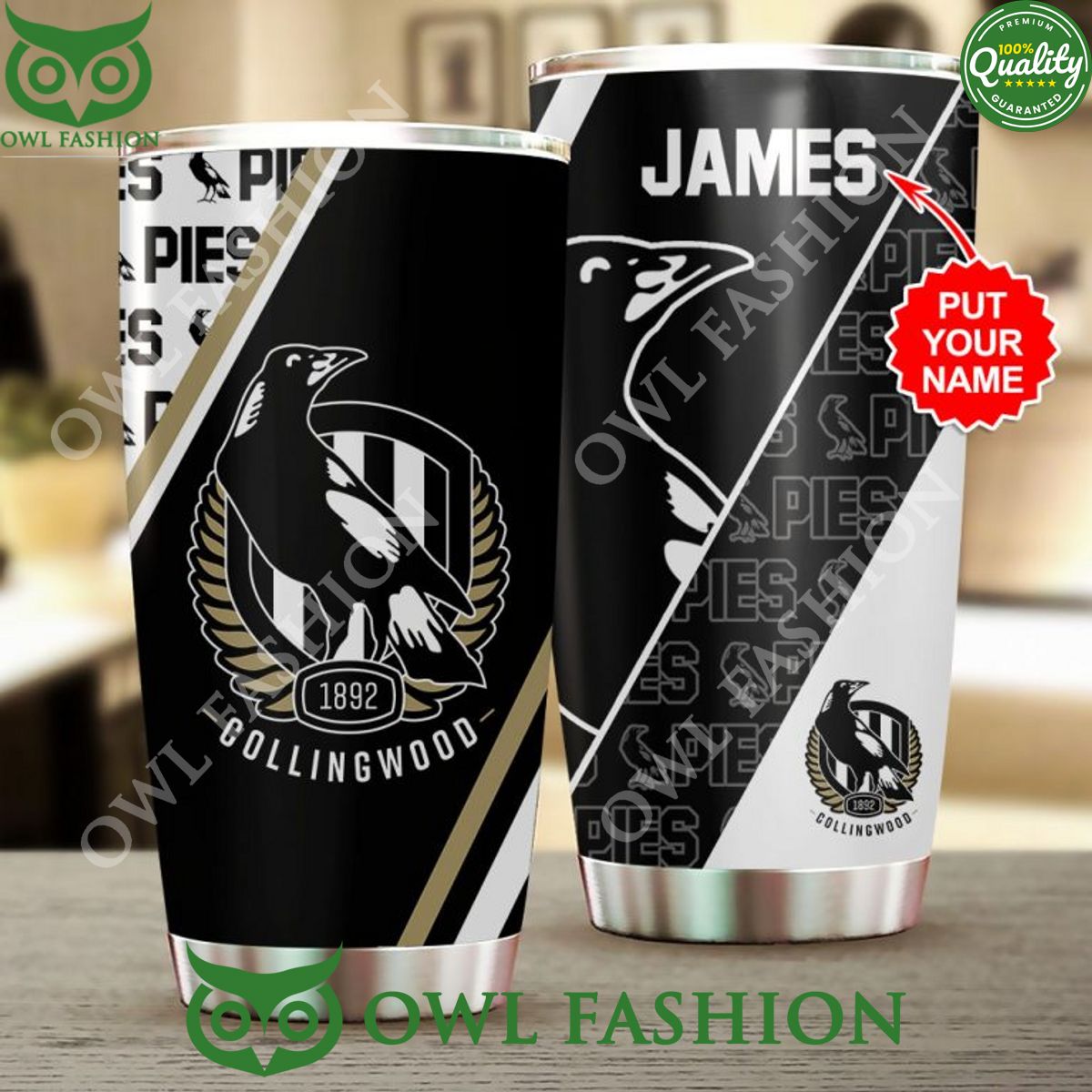Personalized Collingwood FC 1892 Black and white - Adult & Kids T-Shirts, Sweatshirts & Hoodies apparel design preview 1