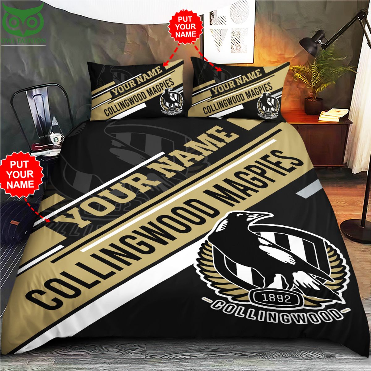 Personalized Collingwood FC Bedding set - Adult & Kids T-Shirts, Sweatshirts & Hoodies apparel design preview 1