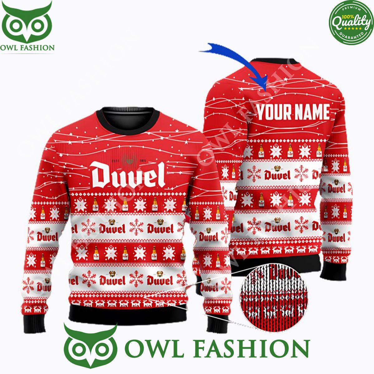 Personalized Duvel Beer Christmas Sweater Jumper - Adult & Kids T-Shirts, Sweatshirts & Hoodies apparel design preview 1