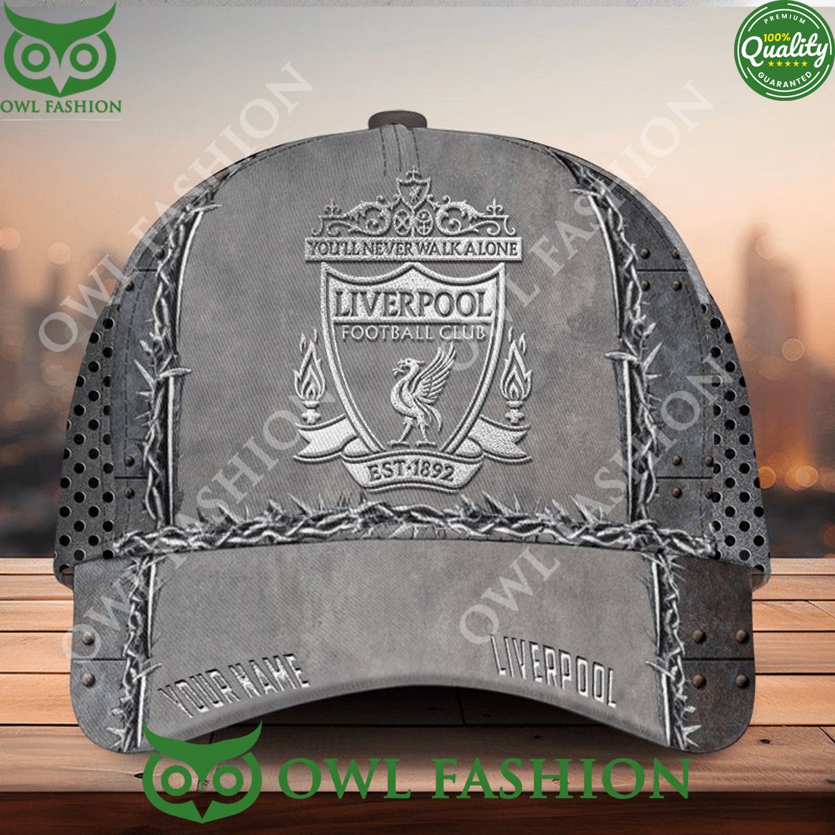 Personalized Liverpool EPL Basic Gray Classic Cap - Adult & Kids T-Shirts, Sweatshirts & Hoodies apparel design preview 1