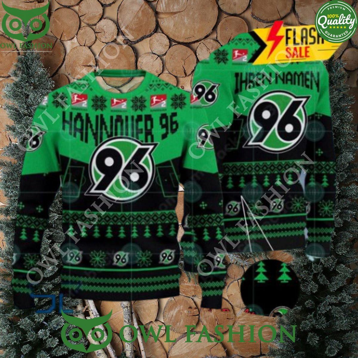 Personalized Name Hannover 96 Stadium Ugly Christmas - Adult & Kids T-Shirts, Sweatshirts & Hoodies apparel design preview 1