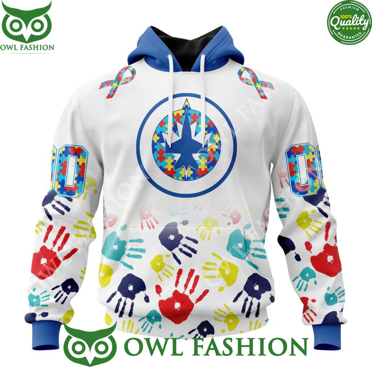 Personalized NHL Winnipeg Jets Special Autism - Adult & Kids T-Shirts, Sweatshirts & Hoodies apparel design preview 1