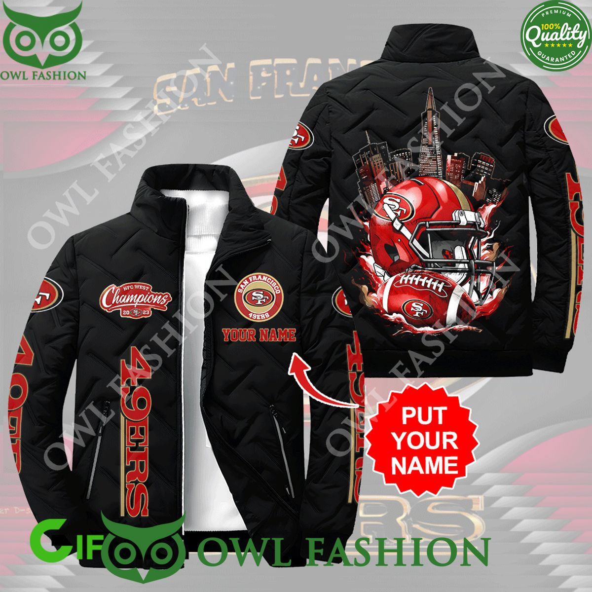 Personalized SF49 NFC West Champions 2023 2D Paddle - Adult & Kids T-Shirts, Sweatshirts & Hoodies apparel design preview 1