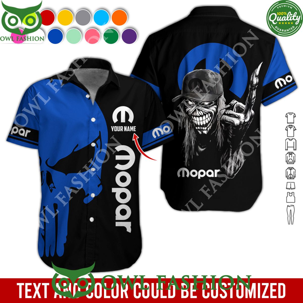 Personalized Skull Mopar Car Service hawaiian - Adult & Kids T-Shirts, Sweatshirts & Hoodies apparel design preview 1