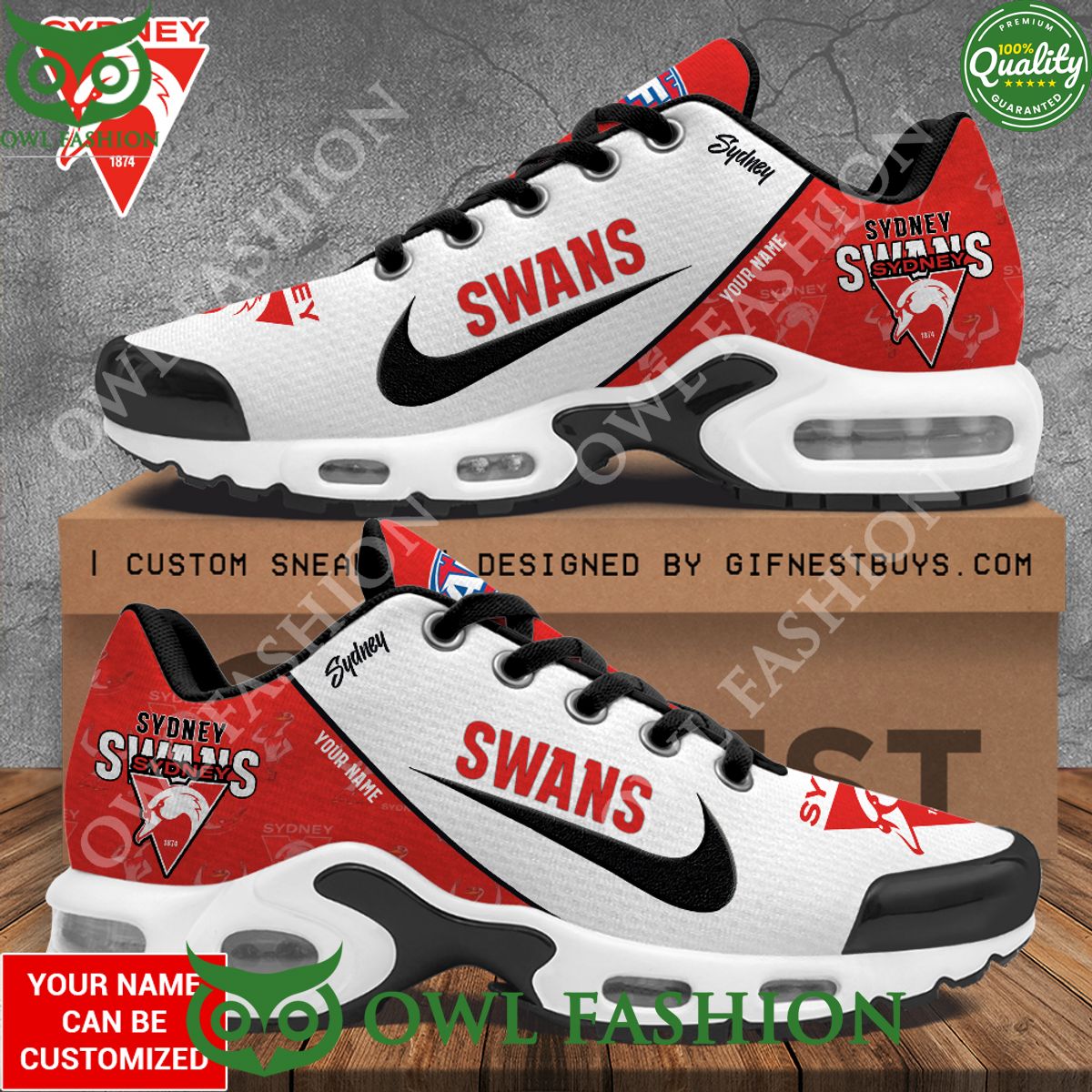 Personalized Sydney Swans Logo Air Max Shoes - Adult & Kids T-Shirts, Sweatshirts & Hoodies apparel design preview 1