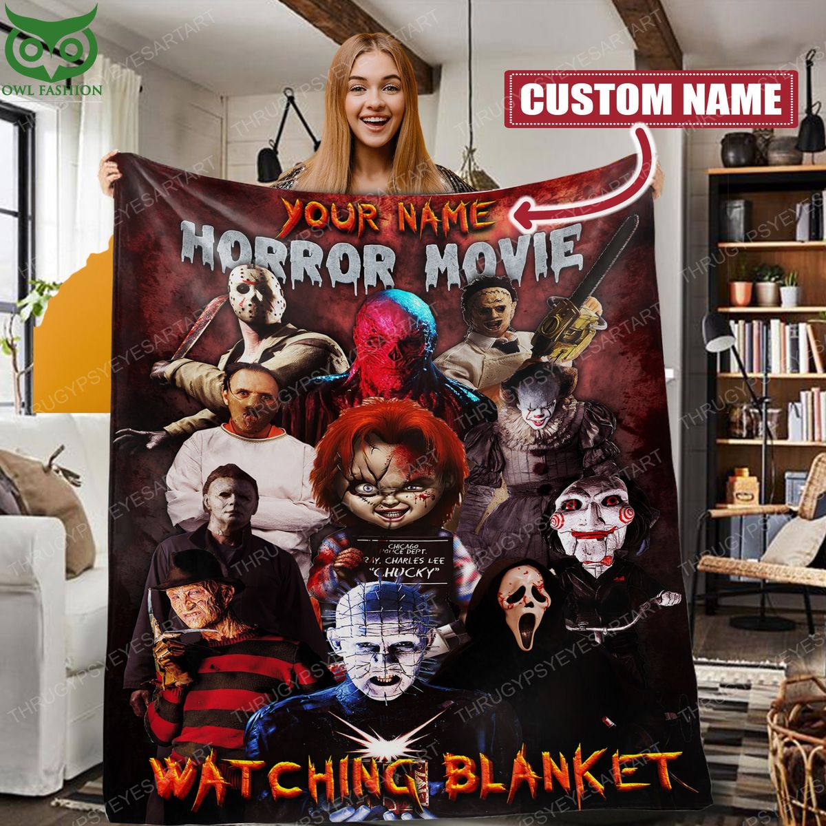 Personalized This Is My Horror Movie Watching - Adult & Kids T-Shirts, Sweatshirts & Hoodies apparel design preview 1