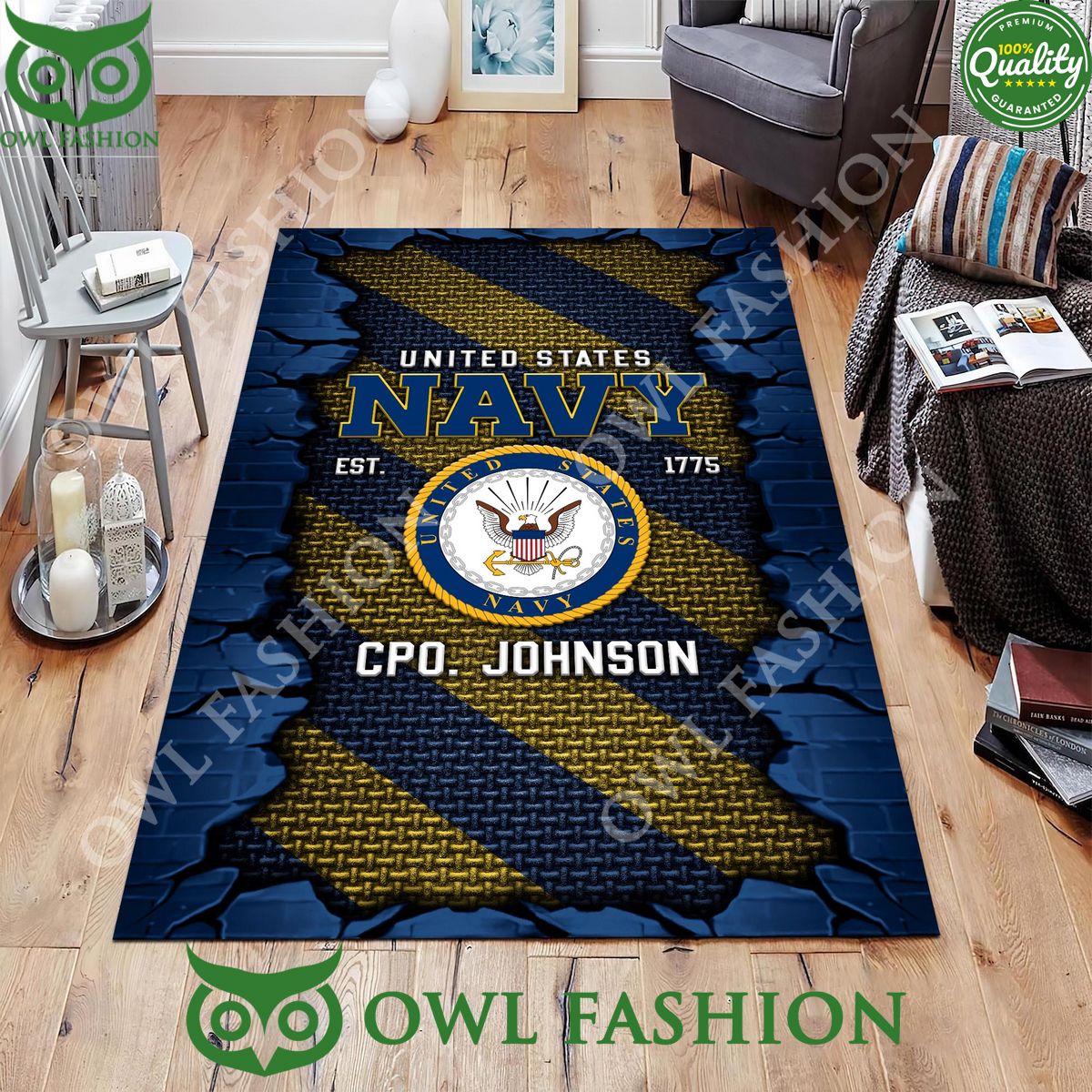 Personalized US Navy Military Veteran Rugs for Living - Adult & Kids T-Shirts, Sweatshirts & Hoodies apparel design preview 1